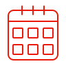 An outline of a calendar