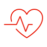 A heart with a pulsing line running through it