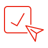 A cursor pointing to a ticked box