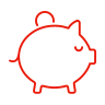 A piggy bank with coins going in