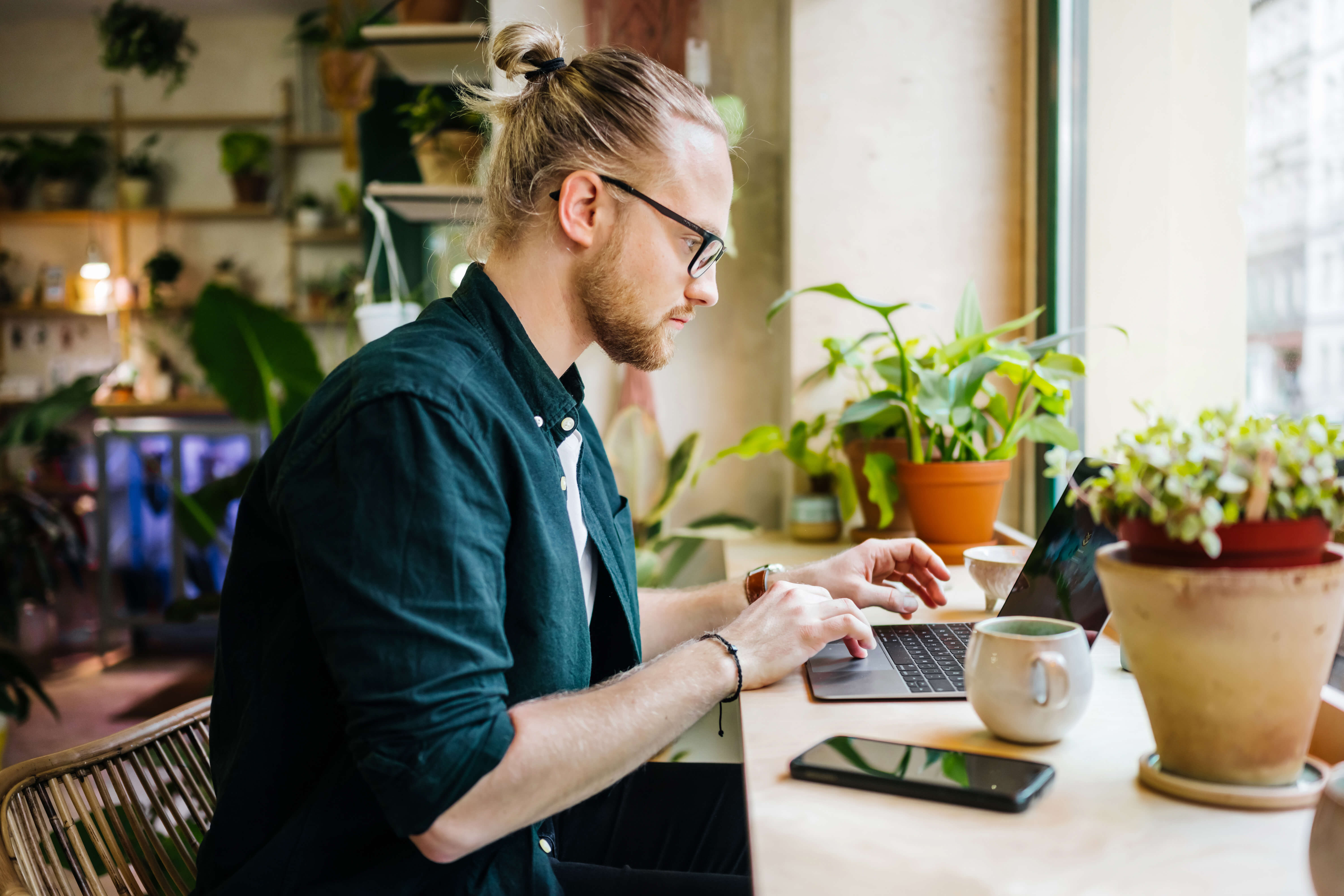 A person using a laptop