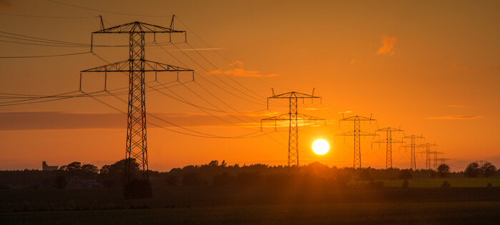 Pylons against the sunset