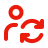 A person with moving arrows next to them