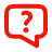 A question mark in a speech bubble